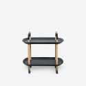Lebensmittelwagen modern mit Rädern 2 Ablagen schwarz weiß Wala Angebot