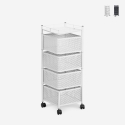 Obstwagen modern Küche mit Rädern und 4 schwenkbaren Körben Avet Rabatte