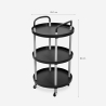 Lebensmittelwagen rund 3 Ablagen Design Nordic Räder Biky Plus Lagerbestand