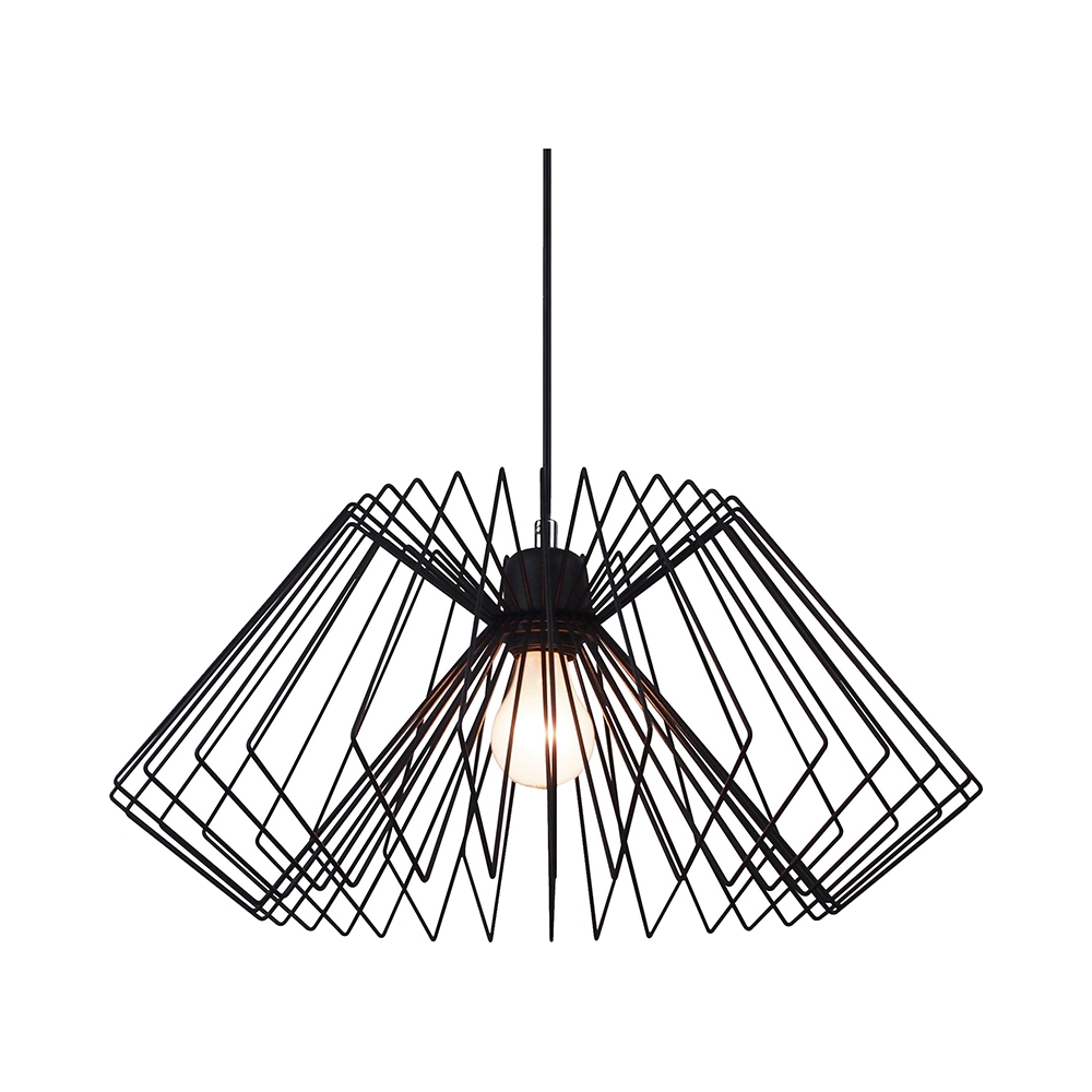 Hängelampe modern geflochten aus schwarzem Metall mit verstellbarem Kabel Ø50 Spider Aktion Hängelampe modern geflochten aus schwarzem Metall mit verstellbarem Kabel Ø50 Spider Aktion