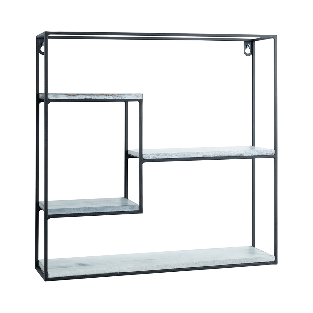Wandregal quadratisch aus Metall 40x40 mit 4 Böden Vanity 2