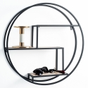 Wandregal rund aus Metall und Eiche Ø60cm mit 3 Ablagen Vanity Verkauf