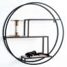 Wandregal rund aus Metall und Eiche Ø60cm mit 3 Ablagen Vanity Verkauf