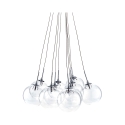 Hängelampe modern mit 10 Lichtern und transparenten Kugeln Bubbles Aktion