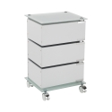 Rollcontainer modern 3 Schubladen und Glasablage Wichita Aktion