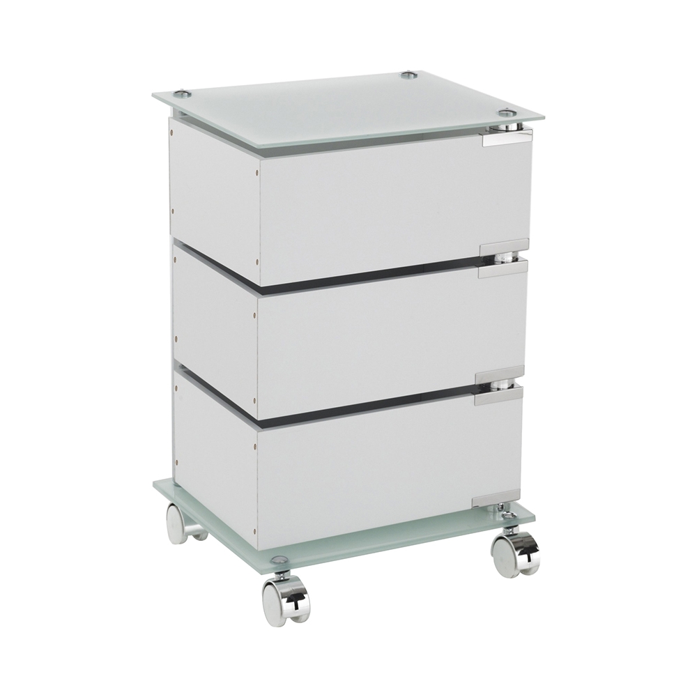 Rollcontainer modern 3 Schubladen und Glasablage Wichita Aktion