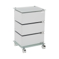Rollcontainer modern 3 Schubladen und Glasablage Wichita Aktion