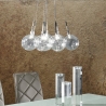 Hängelampe modern mit 10 Lichtern und transparenten Kugeln Bubbles Sales
