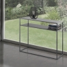 Konsolentisch modern Flur 80x40 cm mit 2 Metallablagen anthrazit Omaha Verkauf
