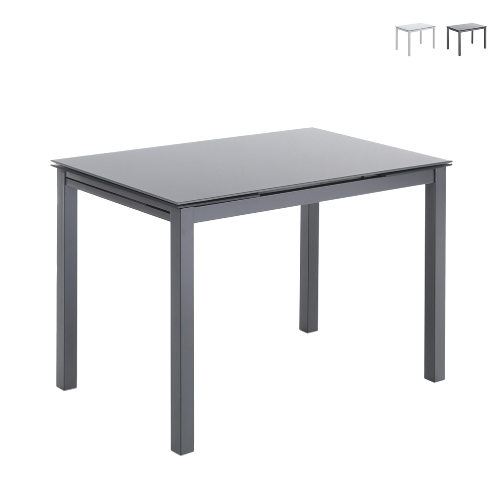 Küchentisch mit ausziehbarer Glasplatte 110-170x76cm Cleve Aktion Küchentisch mit ausziehbarer Glasplatte 110-170x76cm Cleve Aktion
