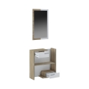 Eingangsschrank aus Holz mit Spiegel 2 Schubladen und Einlegeböden Most Wood Angebot