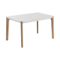 Esstisch ausziehbar modern 120-180x80cm weiß und Holz Komodo Aktion