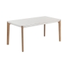 Esstisch ausziehbar modern 120-180x80cm weiß und Holz Komodo Sales