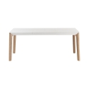 Esstisch ausziehbar modern 120-180x80cm weiß und Holz Komodo Rabatte