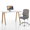 Schreibtisch Büro im skandinavischen Stil in Weiß und Eiche 120x76x60cm Milton Verkauf