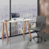 Schreibtisch Büro im skandinavischen Stil in Weiß und Eiche 120x76x60cm Milton Sales