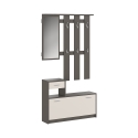 Eingangsschrank mit Spiegel, Schuhschrank und Garderobe Belfast Grey Aktion