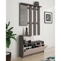 Eingangsschrank mit Spiegel, Schuhschrank und Garderobe Belfast Grey Verkauf