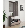 Eingangsschrank mit Spiegel, Schuhschrank und Garderobe Belfast Grey Verkauf