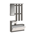 Eingangsschrank mit Spiegel, Schuhschrank und Garderobe Belfast Grey Angebot