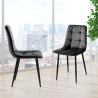 Wohnzimmer- Küchenstühle 4er Set gesteppt Samt Corfù 