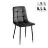 Wohnzimmer- Küchenstühle 4er Set gesteppt Samt Corfù 