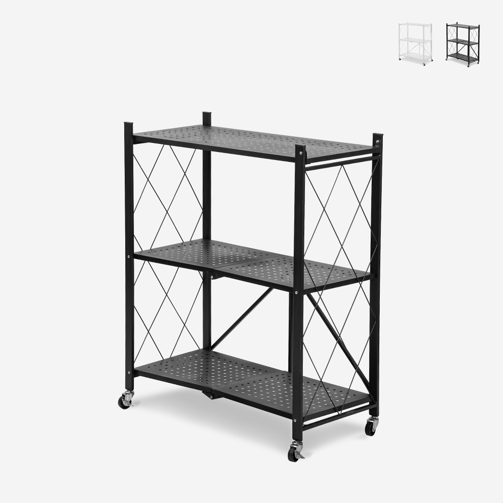 Küchenregal klappbar mit Rädern 3 Metallböden Kerry M Aktion Küchenregal klappbar mit Rädern 3 Metallböden Kerry M Aktion