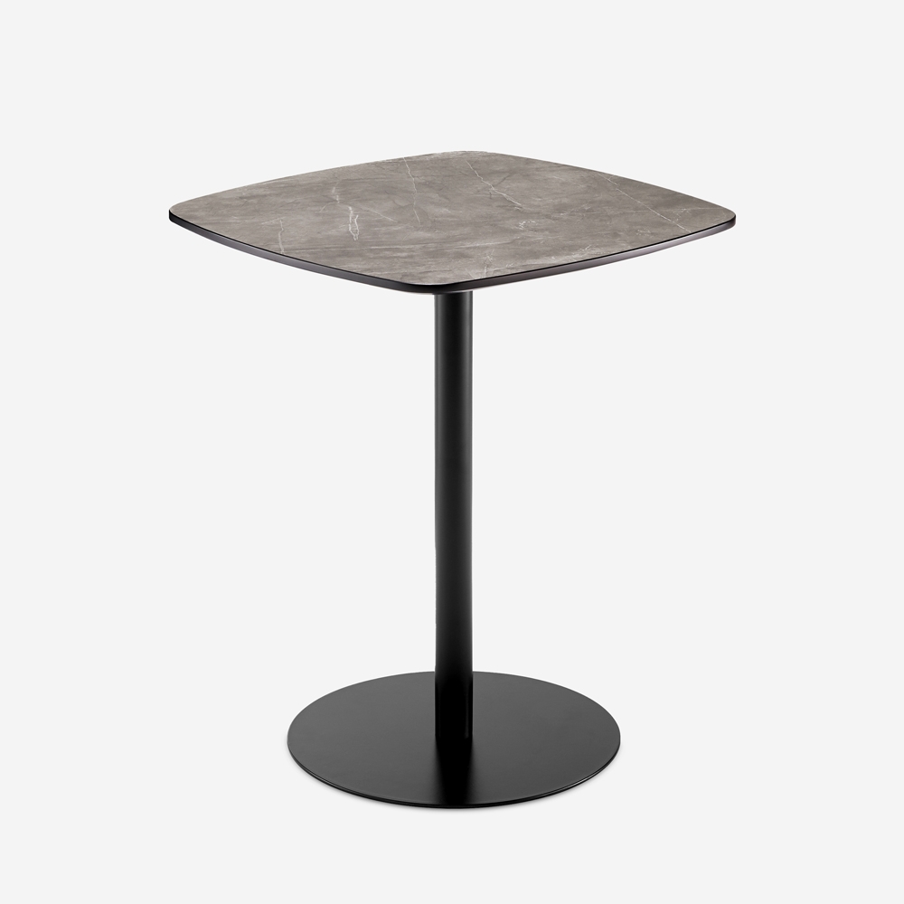 Esstisch Bar Küche Restaurant 60x60x74cm schwarz Marmoreffekt Mikee