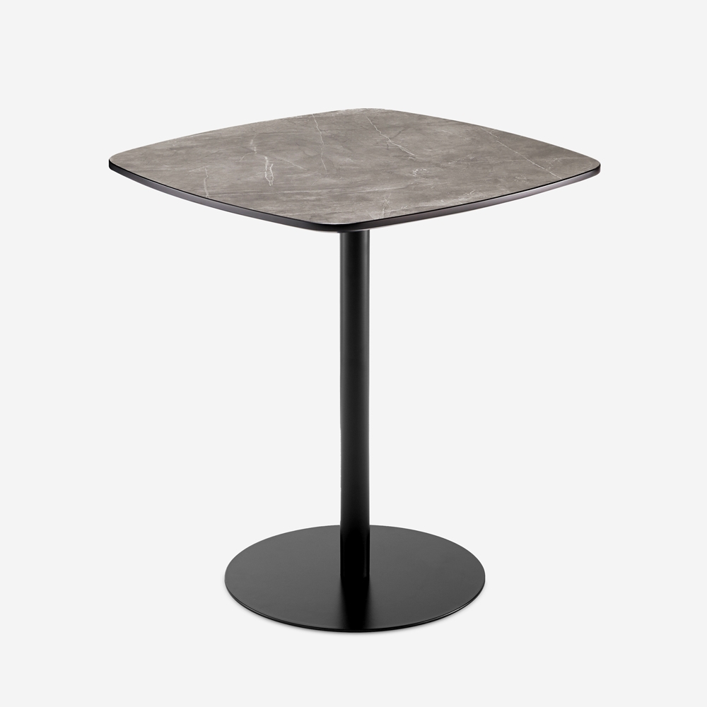 Esstisch 70x70cm für Restaurant Küche schwarz Marmoreffekt Mikee+