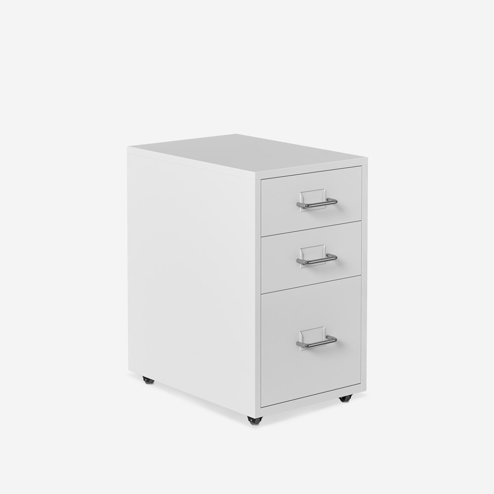 Rollcontainer aus Metall, Büro, weiß, 3 Schubladen Layt M Aktion Rollcontainer aus Metall, Büro, weiß, 3 Schubladen Layt M Aktion