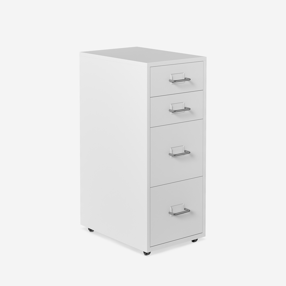 Rollcontainer Büro mit 4 Schubladen aus Metall weiß Layt L Aktion Rollcontainer Büro mit 4 Schubladen aus Metall weiß Layt L Aktion
