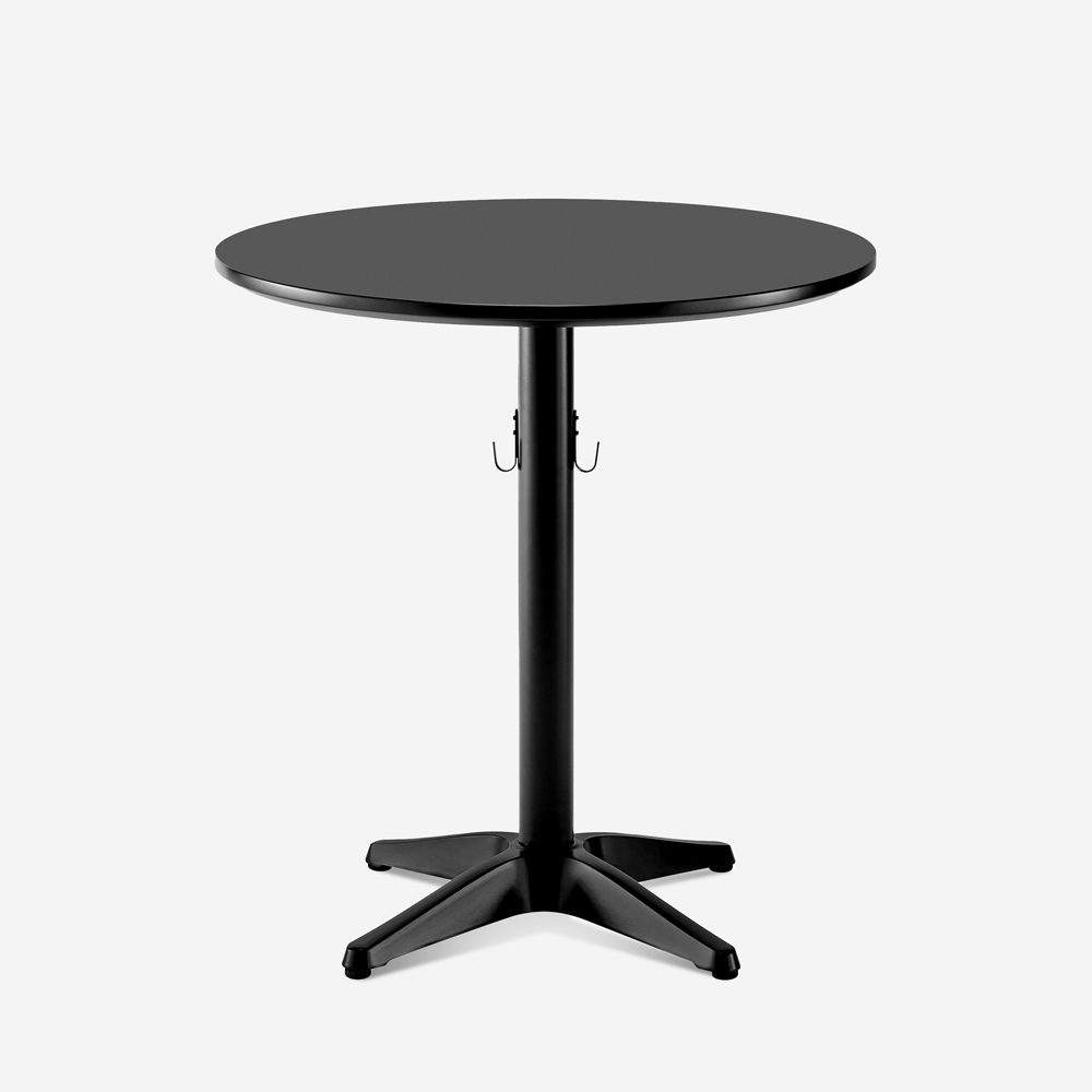 Tisch 70cm rund für Bar Pub Restaurant mit Taschenhaken Engys
