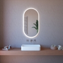 Badezimmerspiegel oval hinterbeleuchtet mit Touch-Licht und Bluetooth ETR117-SA Aktion