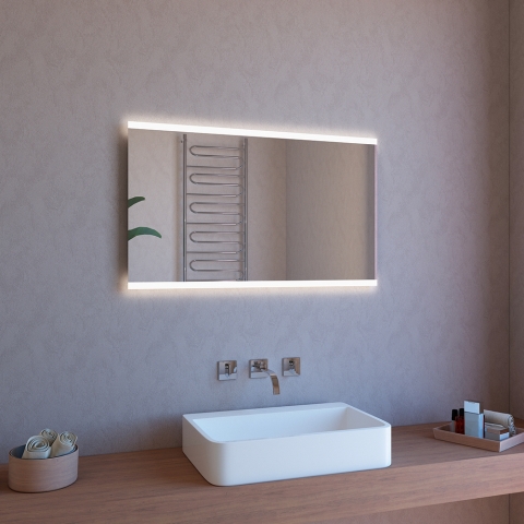Badezimmerspiegel 120x70cm mit LED-Hintergrundbeleuchtung und Anti-Beschlag ETR107 Aktion