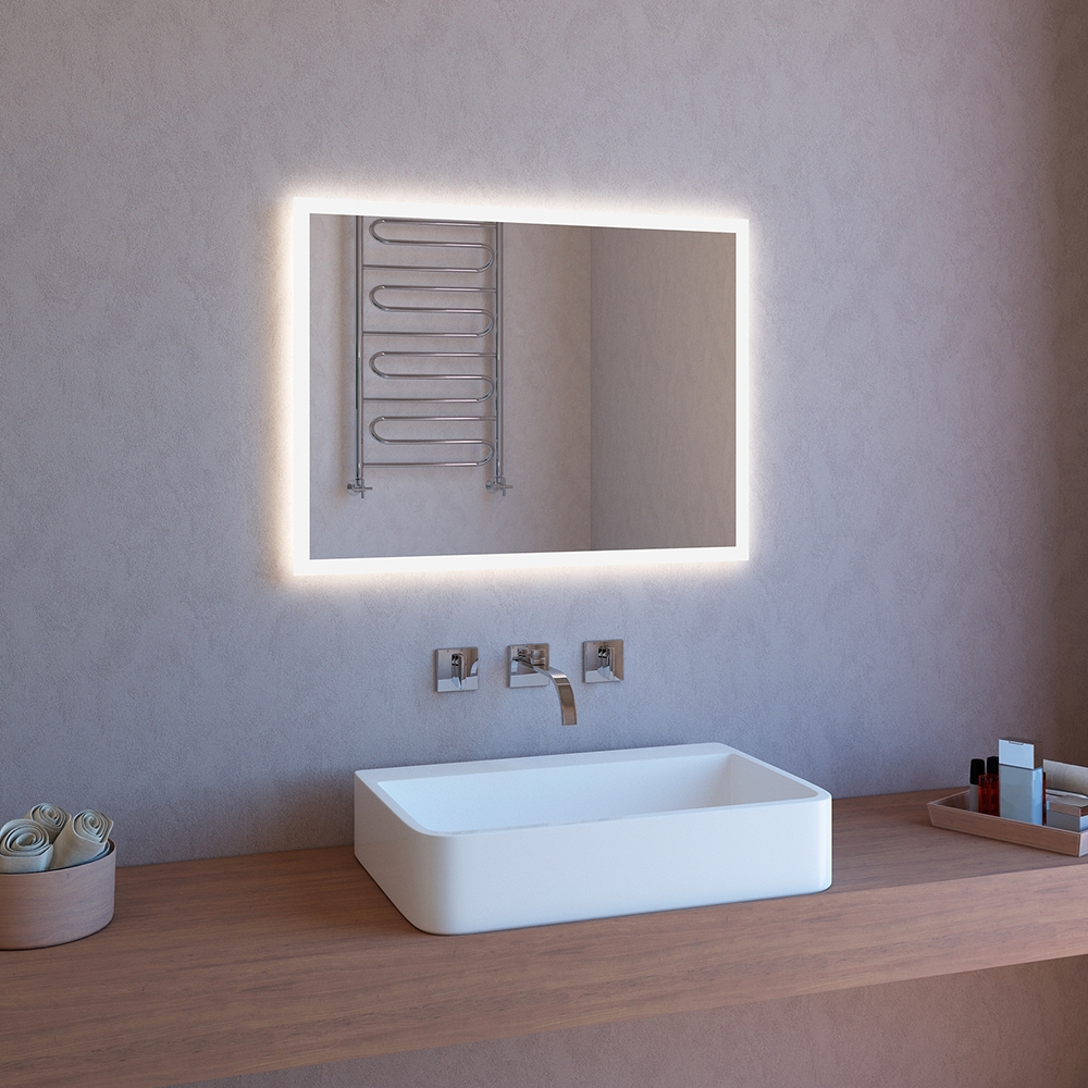 Badezimmerspiegel poliert LED-Touch mit Hintergrundbeleuchtung 80x60cm ETR106-M Aktion Badezimmerspiegel poliert LED-Touch mit Hintergrundbeleuchtung 80x60cm ETR106-M Aktion