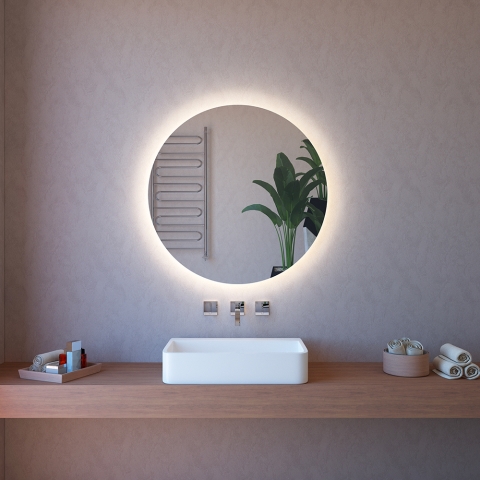 Badezimmerspiegel rund 85 cm mit Hintergrundbeleuchtung und Bluetooth ETR116-L Aktion