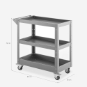 Kerey Plus Metall-Werkzeugwagen mit 3 Ebenen und Rollen 