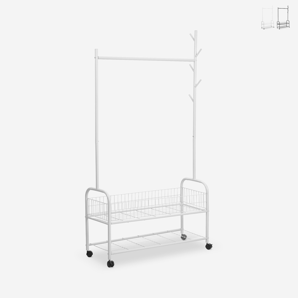 Kleiderständer mit Rädern Trolley aus Metall Lamy