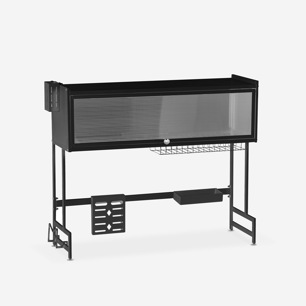 Abtropfgestell auf der Spüle schwarz 105x30x78cm Sover Plus Aktion Abtropfgestell auf der Spüle schwarz 105x30x78cm Sover Plus Aktion