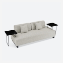Sofa 3-Sitzer mit Kissen und modularen Tischen Salus Verkauf