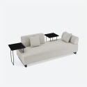 Sofa 3-Sitzer mit Kissen und modularen Tischen Salus Sales