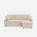 Schlafsofa 3-Sitzer Ecke Bouclé mit modularer Halbinsel Nivee Sales