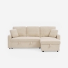 Schlafsofa 3-Sitzer Ecke Bouclé mit modularer Halbinsel Nivee Sales