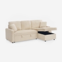 Schlafsofa 3-Sitzer Ecke Bouclé mit modularer Halbinsel Nivee Katalog