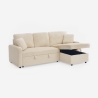 Schlafsofa 3-Sitzer Ecke Bouclé mit modularer Halbinsel Nivee Katalog