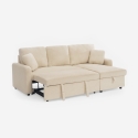 Schlafsofa 3-Sitzer Ecke Bouclé mit modularer Halbinsel Nivee Lagerbestand