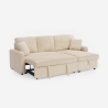 Schlafsofa 3-Sitzer Ecke Bouclé mit modularer Halbinsel Nivee Lagerbestand