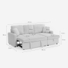 Schlafsofa 3-Sitzer Ecke Bouclé mit modularer Halbinsel Nivee Maße