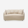 Sofa Design 2-Sitzer geschwungen beige Teddybouclé-Stoff Lazy Verkauf