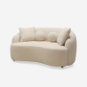 Sofa Design 2-Sitzer geschwungen beige Teddybouclé-Stoff Lazy Angebot